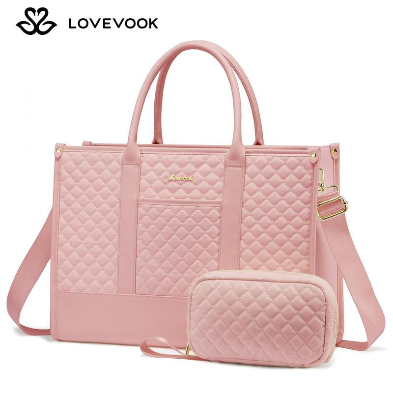 【Black Friday】Lovevook Laptop Tote Bags for Women,15.6-17.3 Inch Laptop Zipper Work Bags with Clutch Purse,Shoulder Bag with Adjustable Straps & 2 Cup Holders, Womens Briefcase for Travel,Teacher,Doctor, Nurse,Christmas Gift Ideas Tiktokshopblackfriday