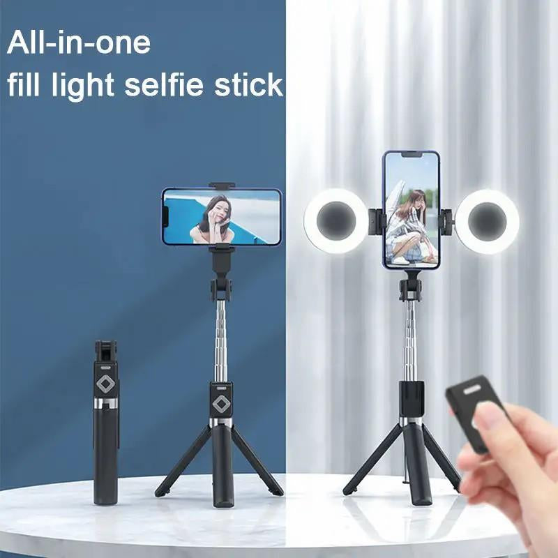 New 67'' Phone Tripod with Fill Light & Remote, Selfie Stick Tripod, Extendable Stand for Iphone 16/15/14/13/12 & Android, Stable, Portable Travel Accessory (Compatible with All Iphone & Android）