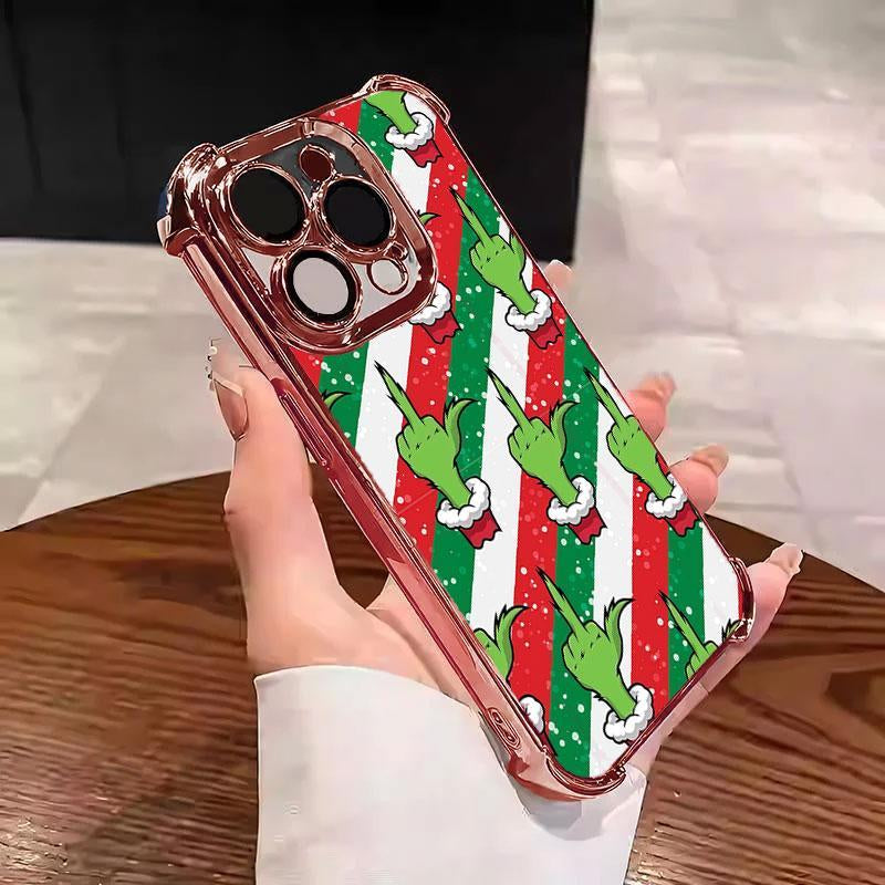 The Little Green Creature Christmas Phone Case with Four-Corner Bumper Protection – Perfect Green Little Man-Themed Christmas Gift Phone Case for Iphone 17 16 15 14 13 12 11 PRO plus MAX AIR Phone Case #+SD23