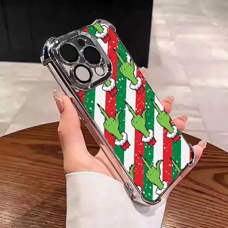 The Little Green Creature Christmas Phone Case with Four-Corner Bumper Protection – Perfect Green Little Man-Themed Christmas Gift Phone Case for Iphone 17 16 15 14 13 12 11 PRO plus MAX AIR Phone Case #+SD23