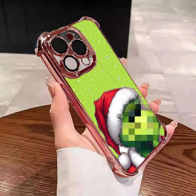 The Little Green Creature Christmas Phone Case with Four-Corner Bumper Protection – Perfect Green Little Man-Themed Christmas Gift Phone Case for Iphone 17 16 15 14 13 12 11 PRO plus MAX AIR Phone Case #+SD23