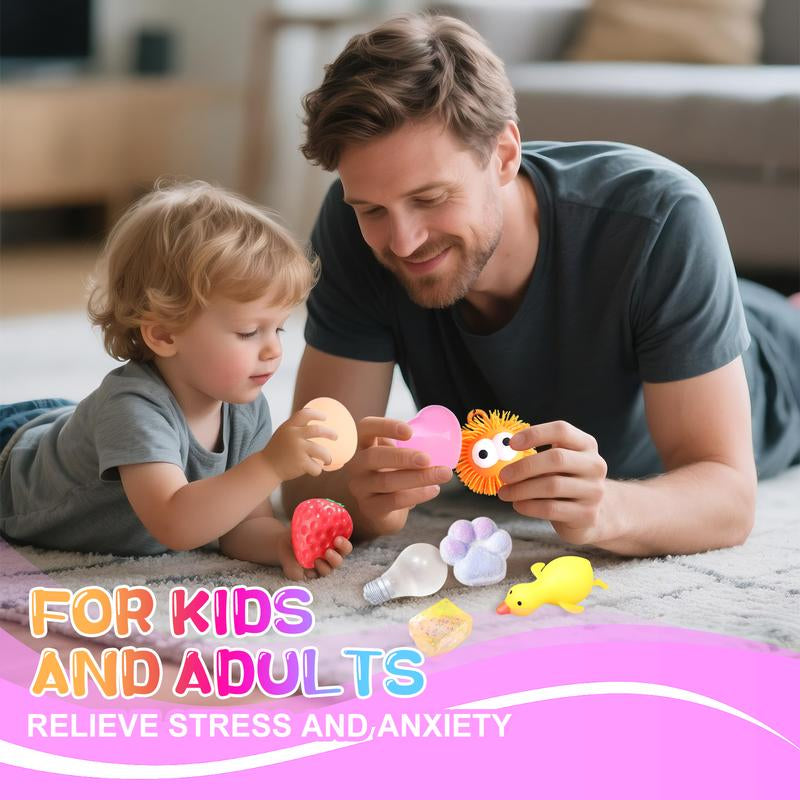 Pinch Family 8-Piece Taba Squishy Kit for Kids & Adults Cute Stress Relief Soft Toys to Relieve Anxiety and Stress Christmas Gifts Squeezing