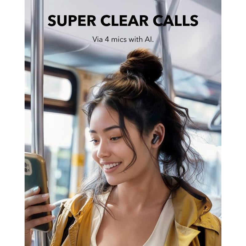 [Tiktokshopblackfriday] Soundcore P30I by Anker Noise Cancelling Earbuds, Strong and Smart Noise Cancelling, Powerful Bass, 45H Playtime, 2-In-1 Case and Phone Stand, IP54, Wireless Earbuds, Bluetooth 5.4