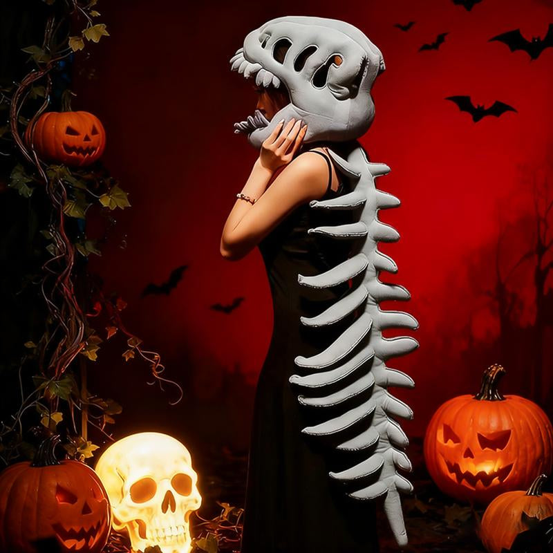 Tiktokshopblackfriday Jurassic Park Dinosaur Skeleton Headpiece Fun Role Play Plush Toy Creative Prank Gift for Kids Family and Friends Plush Material Perfect for Role Playing and Pranks