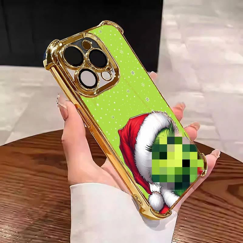 The Little Green Creature Christmas Phone Case with Four-Corner Bumper Protection – Perfect Green Little Man-Themed Christmas Gift Phone Case for Iphone 17 16 15 14 13 12 11 PRO plus MAX AIR Phone Case #+SD23