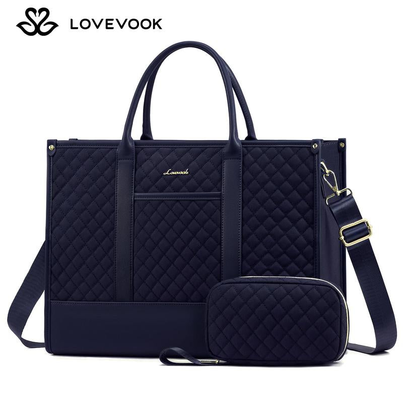 【Black Friday】Lovevook Laptop Tote Bags for Women,15.6-17.3 Inch Laptop Zipper Work Bags with Clutch Purse,Shoulder Bag with Adjustable Straps & 2 Cup Holders, Womens Briefcase for Travel,Teacher,Doctor, Nurse,Christmas Gift Ideas Tiktokshopblackfriday