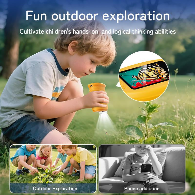 Black Friday Special! 1000X Handheld Digital Microscope for Kids – Portable STEM Science Toy, Video Recording, Holiday Gift