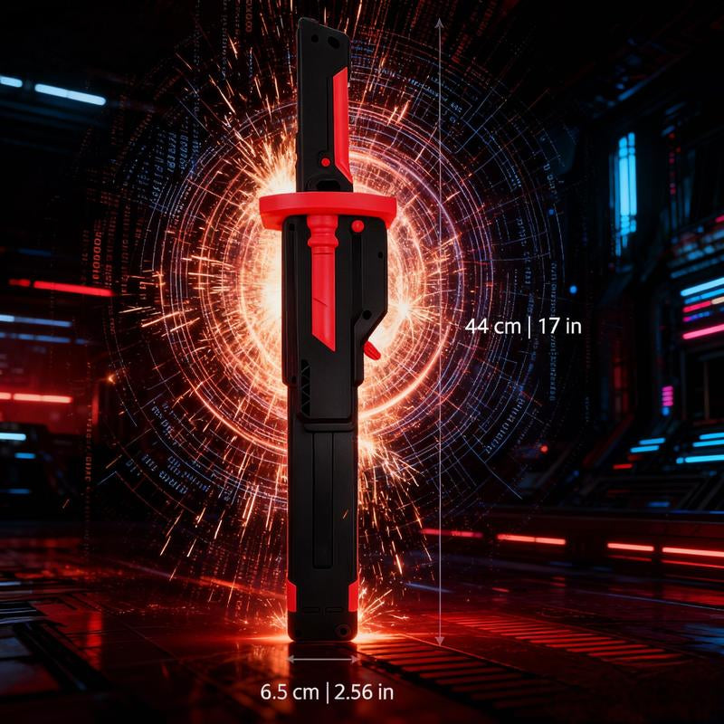 17"DKD Cyberpunk Sparkblade Lightsaber Toy Sparkedition with Sound & Fog, Eight-Color Streaming Lighteffect, Type-C Rechargeable for Rave, Cosplay & Display