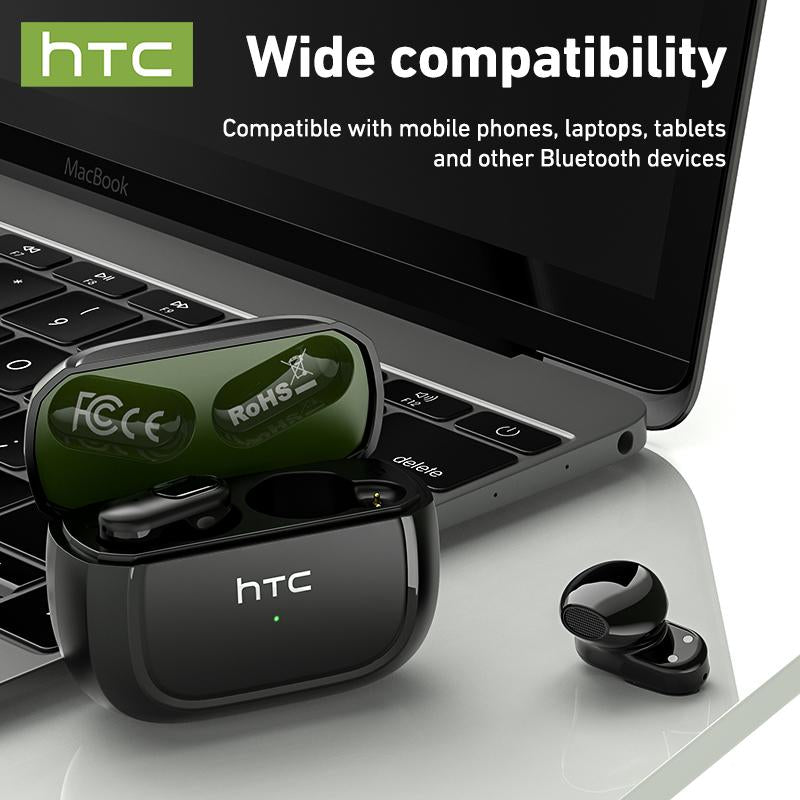 HTC NE51 Wireless Earbuds Bluetooth 6.0 Earphones Waterproof Wireless Earphones, Sports, Study and Audio Calls | Built in Microphone in Ear Earbuds, Gaming Bluetooth Headphones