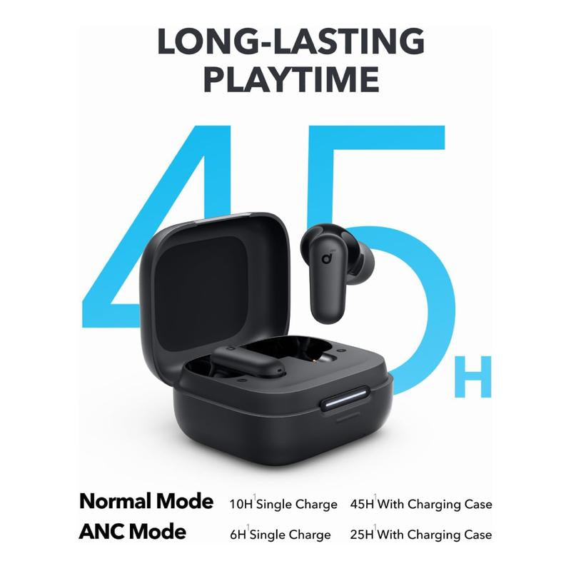 [Tiktokshopblackfriday] Soundcore P30I by Anker Noise Cancelling Earbuds, Strong and Smart Noise Cancelling, Powerful Bass, 45H Playtime, 2-In-1 Case and Phone Stand, IP54, Wireless Earbuds, Bluetooth 5.4