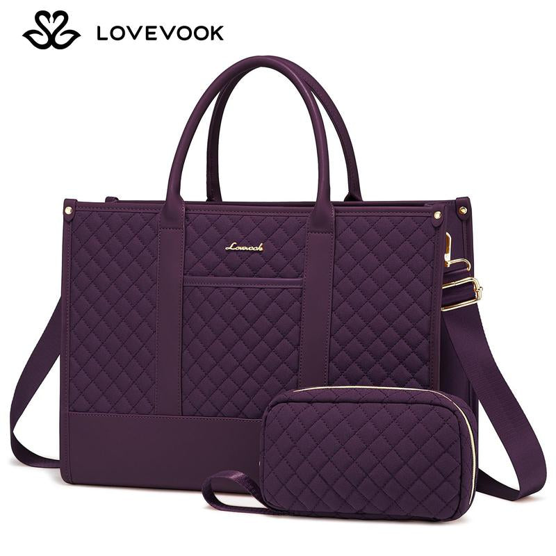 【Black Friday】Lovevook Laptop Tote Bags for Women,15.6-17.3 Inch Laptop Zipper Work Bags with Clutch Purse,Shoulder Bag with Adjustable Straps & 2 Cup Holders, Womens Briefcase for Travel,Teacher,Doctor, Nurse,Christmas Gift Ideas Tiktokshopblackfriday