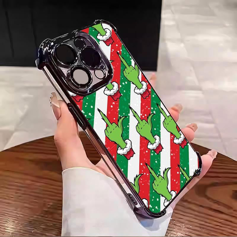 The Little Green Creature Christmas Phone Case with Four-Corner Bumper Protection – Perfect Green Little Man-Themed Christmas Gift Phone Case for Iphone 17 16 15 14 13 12 11 PRO plus MAX AIR Phone Case #+SD23