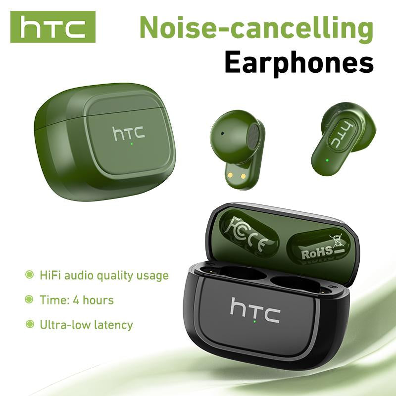 HTC NE51 Wireless Earbuds Bluetooth 6.0 Earphones Waterproof Wireless Earphones, Sports, Study and Audio Calls | Built in Microphone in Ear Earbuds, Gaming Bluetooth Headphones