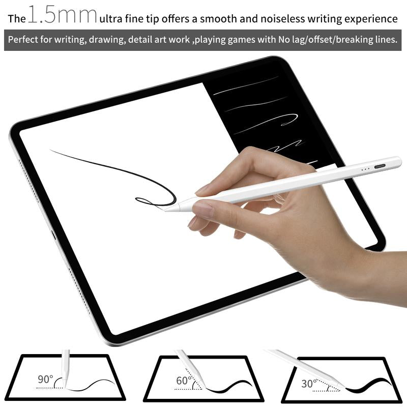 Stylus Pen for Ipad with Fast Charge Palm Rejection Tilt Sensitivity Active Touch Screen Pencil Compatible with Ipad 6/7/8/9/10 Pro12.9&11 Air3/4/5 Mini5/6
