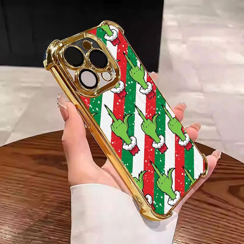 The Little Green Creature Christmas Phone Case with Four-Corner Bumper Protection – Perfect Green Little Man-Themed Christmas Gift Phone Case for Iphone 17 16 15 14 13 12 11 PRO plus MAX AIR Phone Case #+SD23