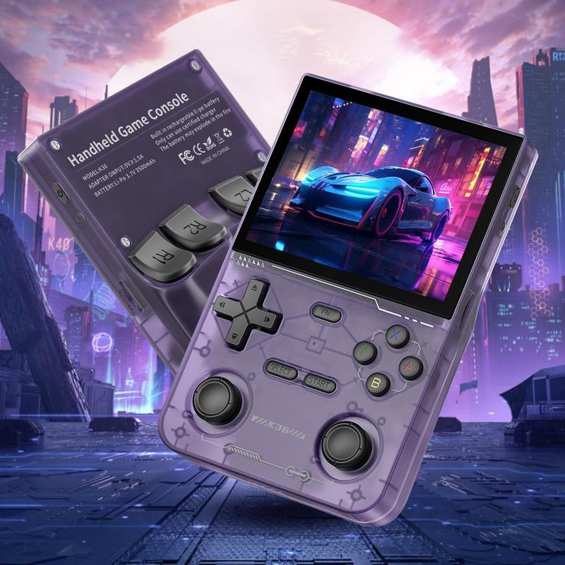 Handheld Game Console, 3.5 Inch IPS HD Screen Retro Game Console, Rechargeable Game Console with Dual 3D Joystick for Home