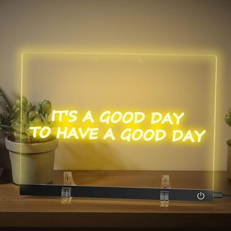 Upgraded Neon Drawing Board for Kids, Acrylic Dry Erasable Glowing Board with Stand, Markers, Cleaning Cloth, Tracing Paper, Erasable and Reusable, Children'S Learning Gift, Birthday, Halloween, Christmas Decoration, Neon Sign