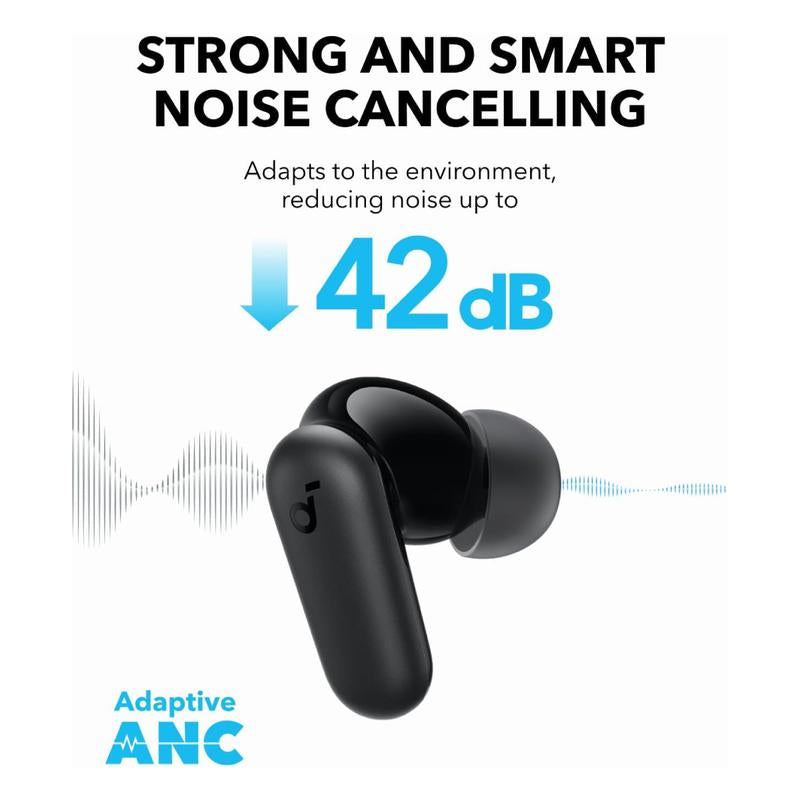 [Tiktokshopblackfriday] Soundcore P30I by Anker Noise Cancelling Earbuds, Strong and Smart Noise Cancelling, Powerful Bass, 45H Playtime, 2-In-1 Case and Phone Stand, IP54, Wireless Earbuds, Bluetooth 5.4