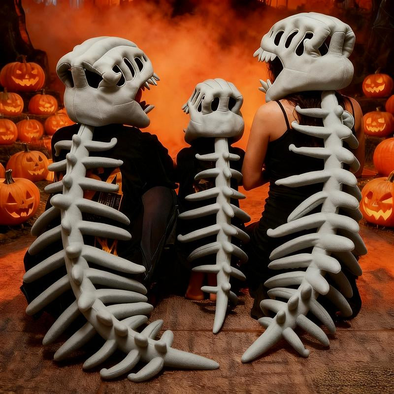 Tiktokshopblackfriday Jurassic Park Dinosaur Skeleton Headpiece Fun Role Play Plush Toy Creative Prank Gift for Kids Family and Friends Plush Material Perfect for Role Playing and Pranks