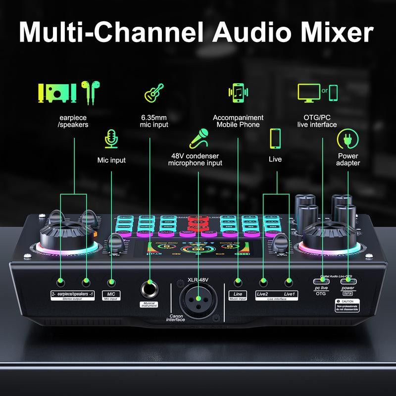 【Black Friday】Ideanthro C200 PRO-P15 Sound Card Features a Dual-Core DSP Chip, Supports Dual Microphones and Dual Headphones, Has Adjustable Tone and Multiple Voice Changer Settings, and Is Compatible with Most Live Streaming Platforms
