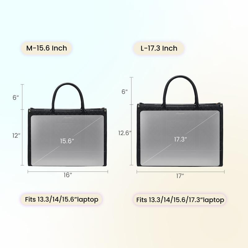 【Black Friday】Lovevook Laptop Tote Bags for Women,15.6-17.3 Inch Laptop Zipper Work Bags with Clutch Purse,Shoulder Bag with Adjustable Straps & 2 Cup Holders, Womens Briefcase for Travel,Teacher,Doctor, Nurse,Christmas Gift Ideas Tiktokshopblackfriday