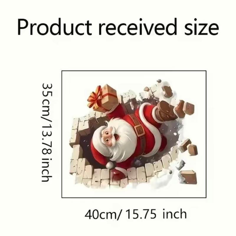 Santa Claus Breakthrough Wall Stickers（3Pcs） - Removable Vinyl Christmas Stickers, Suitable Forliving Room and Home Decoration, Easy to Stickchristmas Wall Stickers