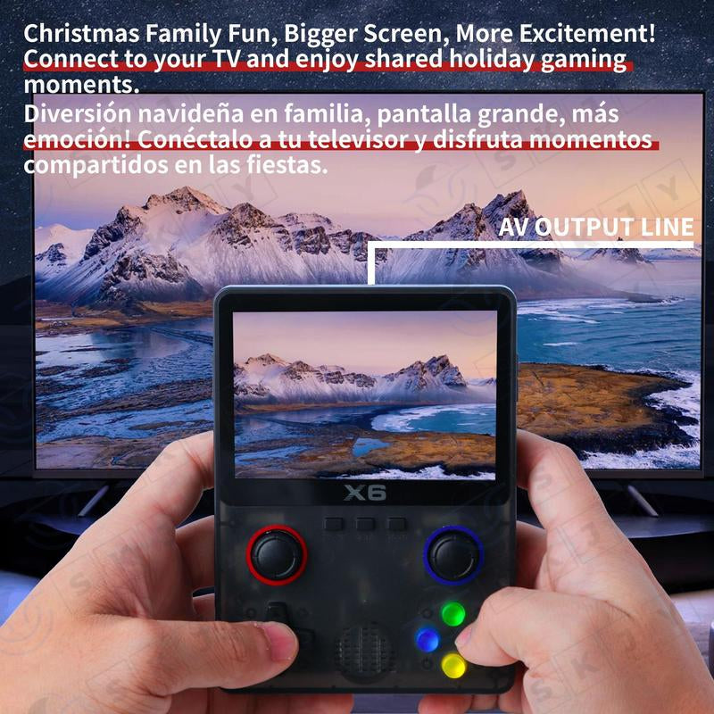 Retro Game Console with Ultra HD Color Screen, Portable Handheld Gaming Machine, Dual Joystick Gba Simulator, Supports Multimedia Music Movies, Wireless Portable Console