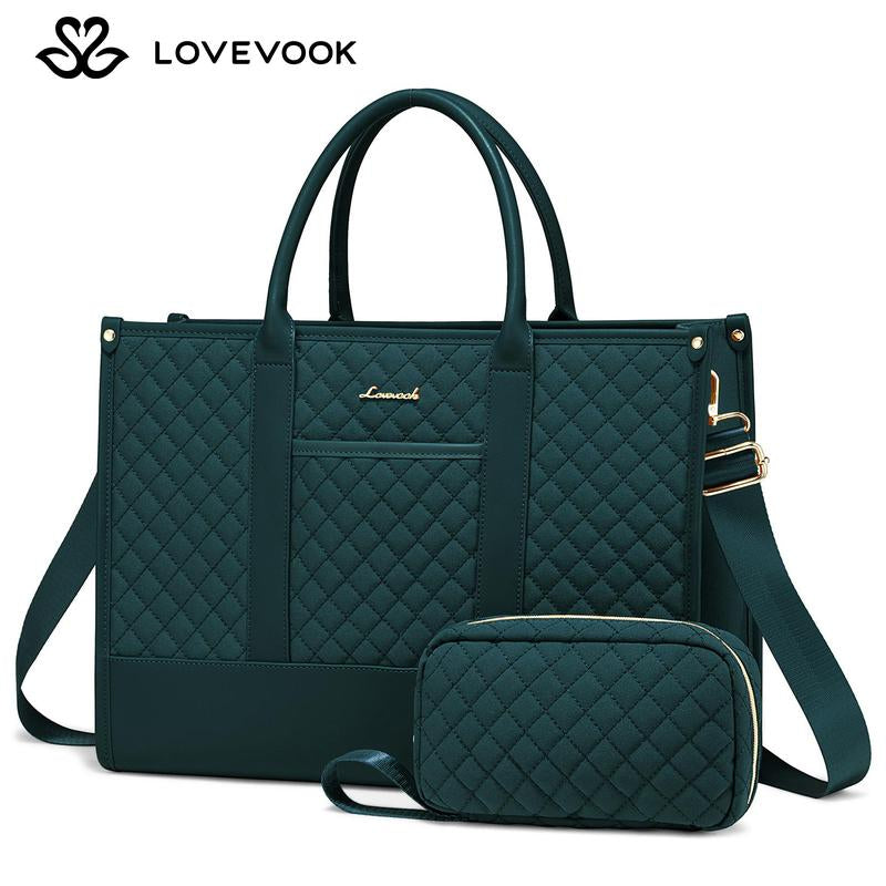 【Black Friday】Lovevook Laptop Tote Bags for Women,15.6-17.3 Inch Laptop Zipper Work Bags with Clutch Purse,Shoulder Bag with Adjustable Straps & 2 Cup Holders, Womens Briefcase for Travel,Teacher,Doctor, Nurse,Christmas Gift Ideas Tiktokshopblackfriday