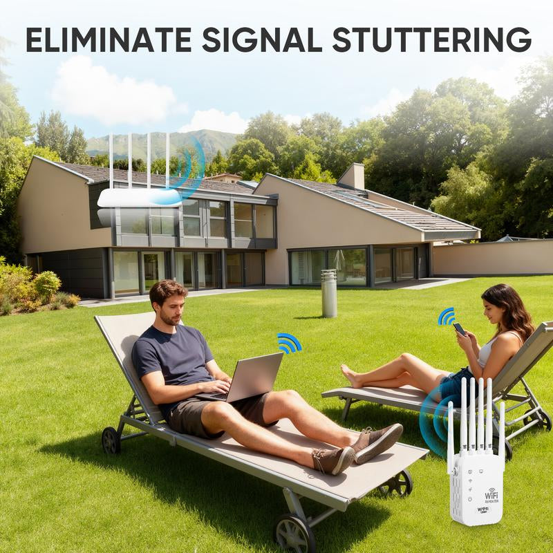 Wifi Extender 2025 Premium, 1200Mbps Ultra - Fast Dual Band (5Ghz/2.4Ghz) Signal Booster, Covers 12,000 Sq. Ft & 100 Devices, Repeater with Ethernet Port & Smart App Control, Ideal for Home, Office & Gaming Rooms Tiktokshopblackfriday