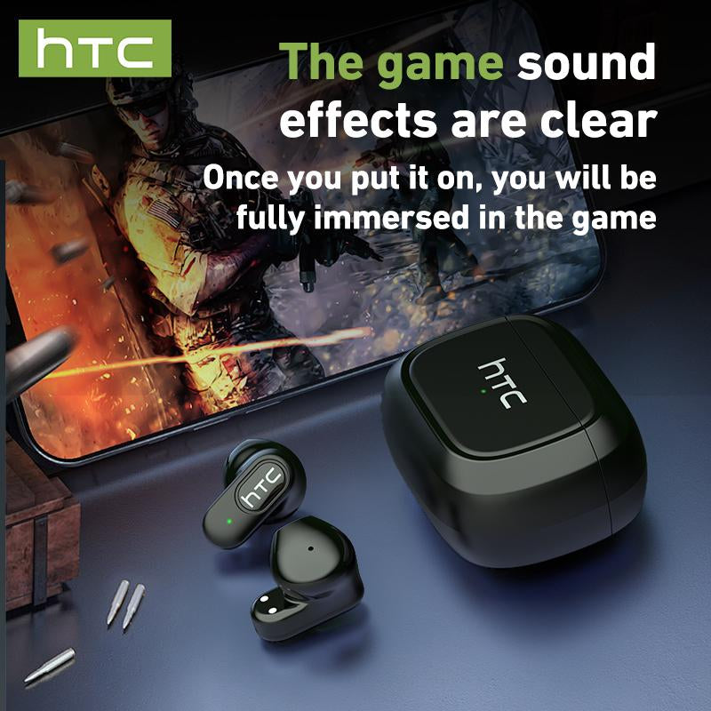 HTC NE51 Wireless Earbuds Bluetooth 6.0 Earphones Waterproof Wireless Earphones, Sports, Study and Audio Calls | Built in Microphone in Ear Earbuds, Gaming Bluetooth Headphones