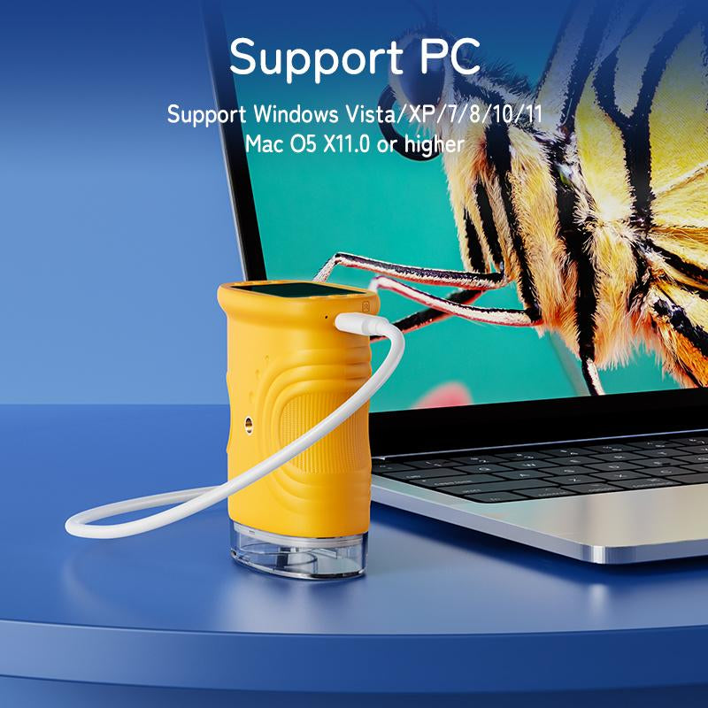 Black Friday Special! 1000X Handheld Digital Microscope for Kids – Portable STEM Science Toy, Video Recording, Holiday Gift