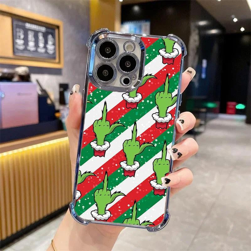 The Little Green Creature Christmas Phone Case with Four-Corner Bumper Protection – Perfect Green Little Man-Themed Christmas Gift Phone Case for Iphone 17 16 15 14 13 12 11 PRO plus MAX AIR Phone Case #+SD23