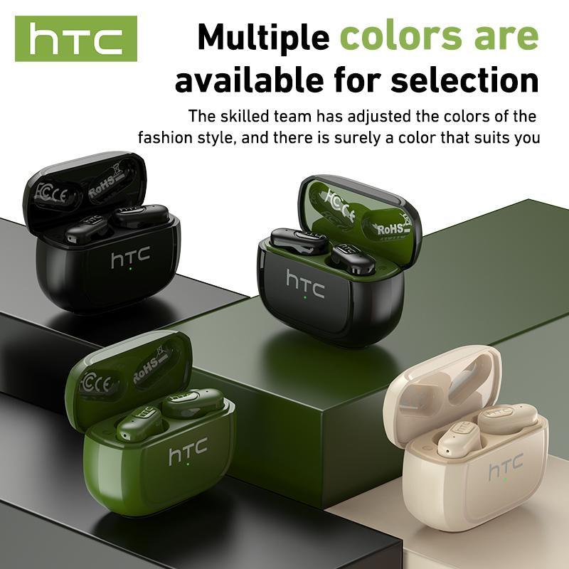 HTC NE51 Wireless Earbuds Bluetooth 6.0 Earphones Waterproof Wireless Earphones, Sports, Study and Audio Calls | Built in Microphone in Ear Earbuds, Gaming Bluetooth Headphones
