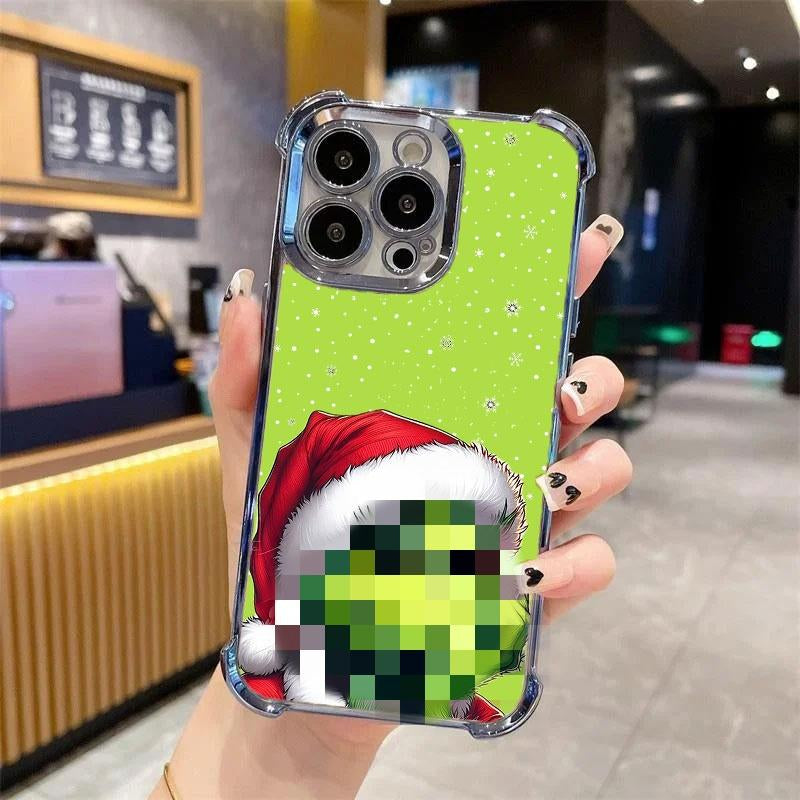 The Little Green Creature Christmas Phone Case with Four-Corner Bumper Protection – Perfect Green Little Man-Themed Christmas Gift Phone Case for Iphone 17 16 15 14 13 12 11 PRO plus MAX AIR Phone Case #+SD23