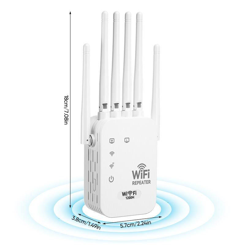 Wifi Extender 2025 Premium, 1200Mbps Ultra - Fast Dual Band (5Ghz/2.4Ghz) Signal Booster, Covers 12,000 Sq. Ft & 100 Devices, Repeater with Ethernet Port & Smart App Control, Ideal for Home, Office & Gaming Rooms Tiktokshopblackfriday