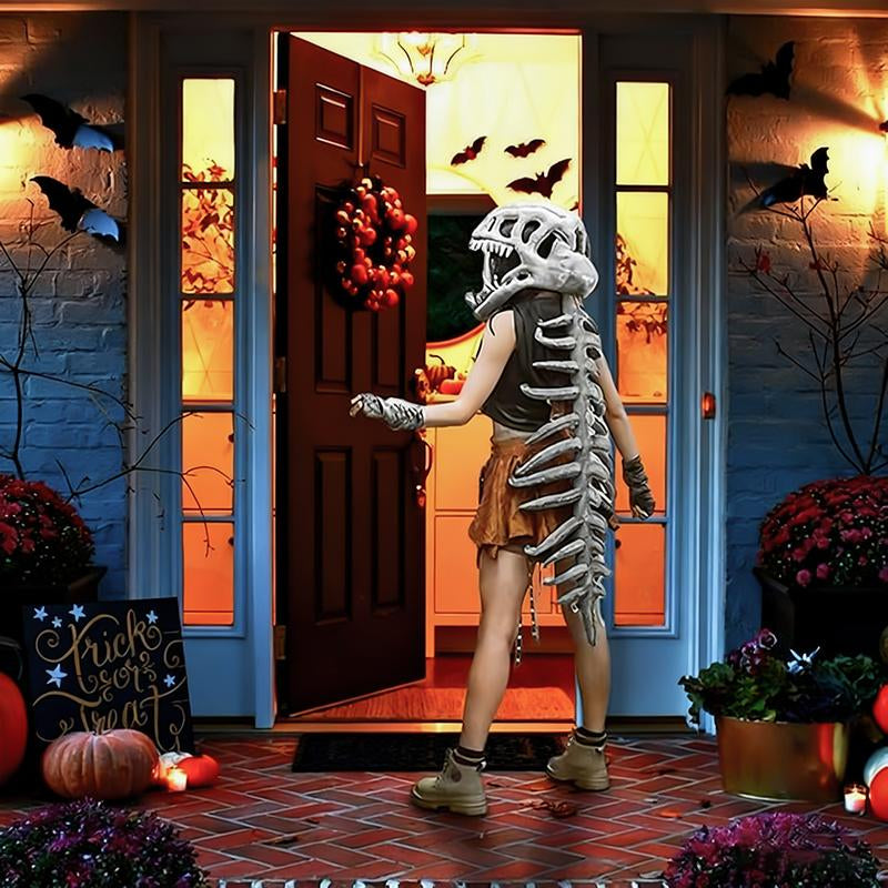 Tiktokshopblackfriday Jurassic Park Dinosaur Skeleton Headpiece Fun Role Play Plush Toy Creative Prank Gift for Kids Family and Friends Plush Material Perfect for Role Playing and Pranks