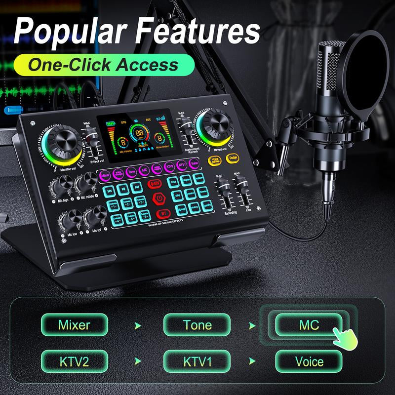 【Black Friday】Ideanthro C200 PRO-P15 Sound Card Features a Dual-Core DSP Chip, Supports Dual Microphones and Dual Headphones, Has Adjustable Tone and Multiple Voice Changer Settings, and Is Compatible with Most Live Streaming Platforms