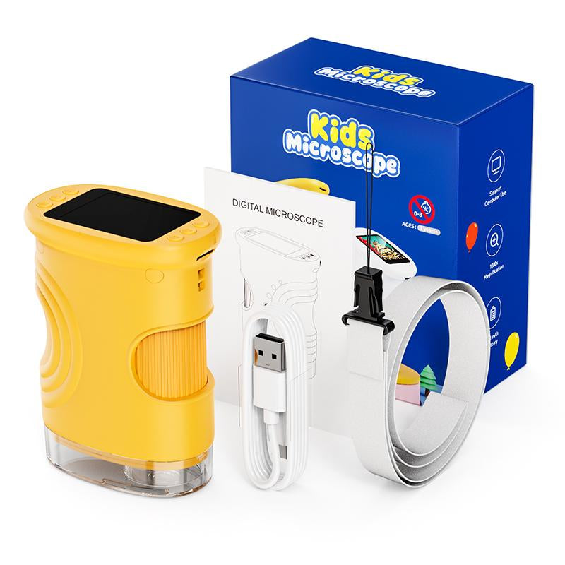 Black Friday Special! 1000X Handheld Digital Microscope for Kids – Portable STEM Science Toy, Video Recording, Holiday Gift