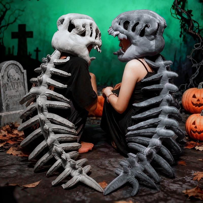 Tiktokshopblackfriday Jurassic Park Dinosaur Skeleton Headpiece Fun Role Play Plush Toy Creative Prank Gift for Kids Family and Friends Plush Material Perfect for Role Playing and Pranks